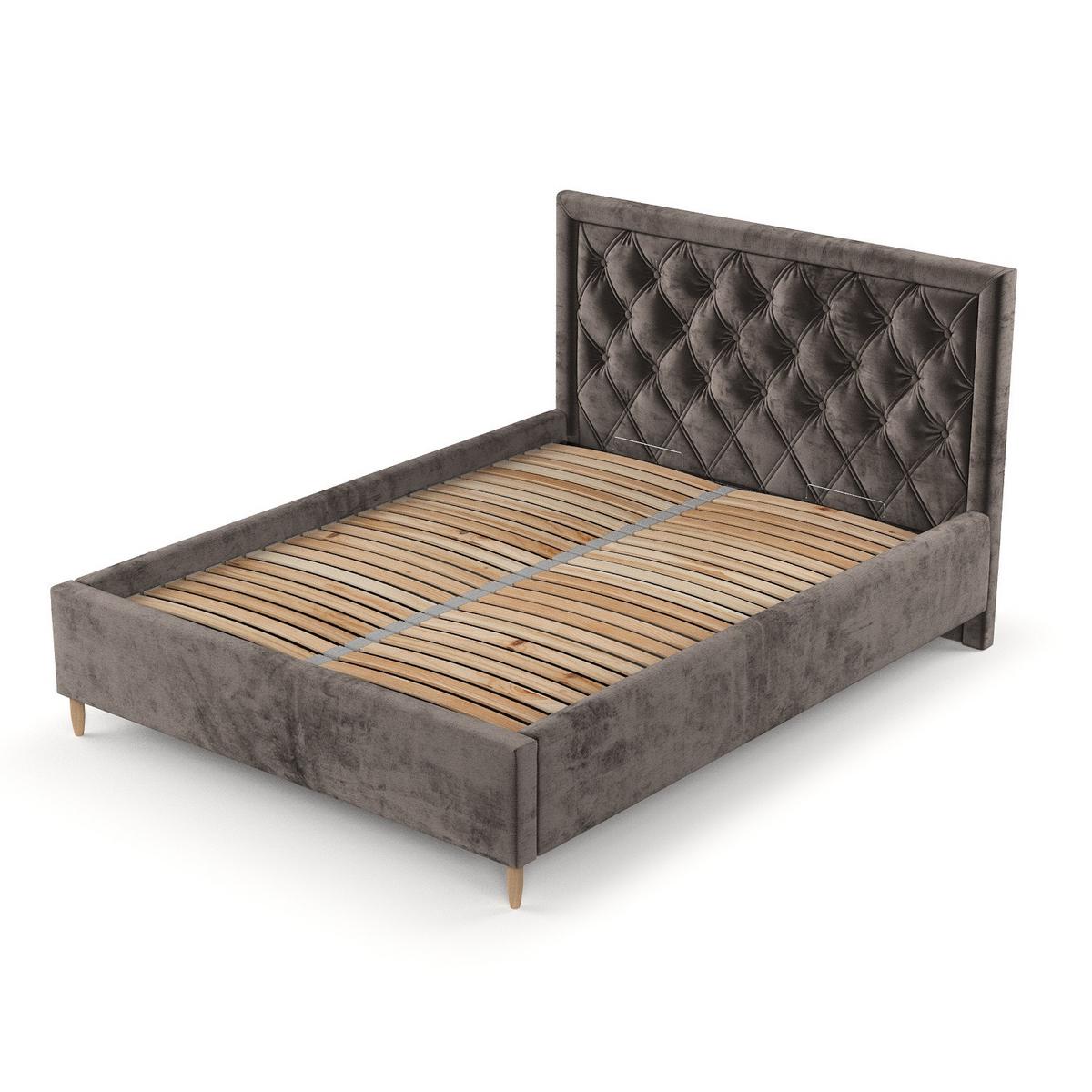 POLSTERBETT Lido 160/200 cm Braun im Lotta Stoff - Naturfarben/Braun, Holz/Holzwerkstoff (160/200cm) - AltaBeds