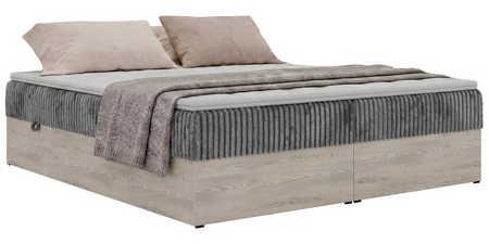 BOXBETT NORDIC ZERO 160/200 - Grau Cord - Topper Visco - H4 - Schwarz/Grau, Kunststoff/Textil (160/200cm) - MKS