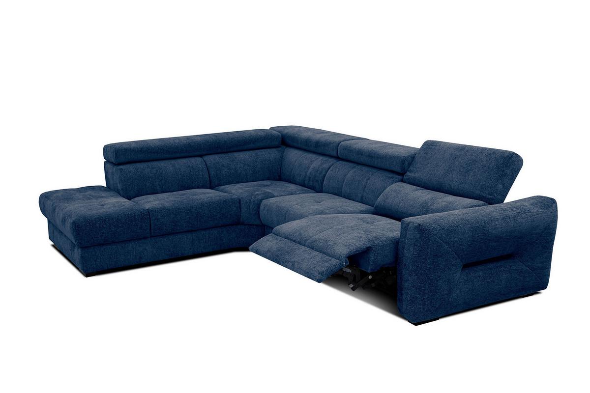 ECKSOFA CALVERA 5-Sitzer mit 1 Relaxfunktion, dunkelblau - Dunkelblau, Holzwerkstoff/Textil (239/298cm) - Wozimo