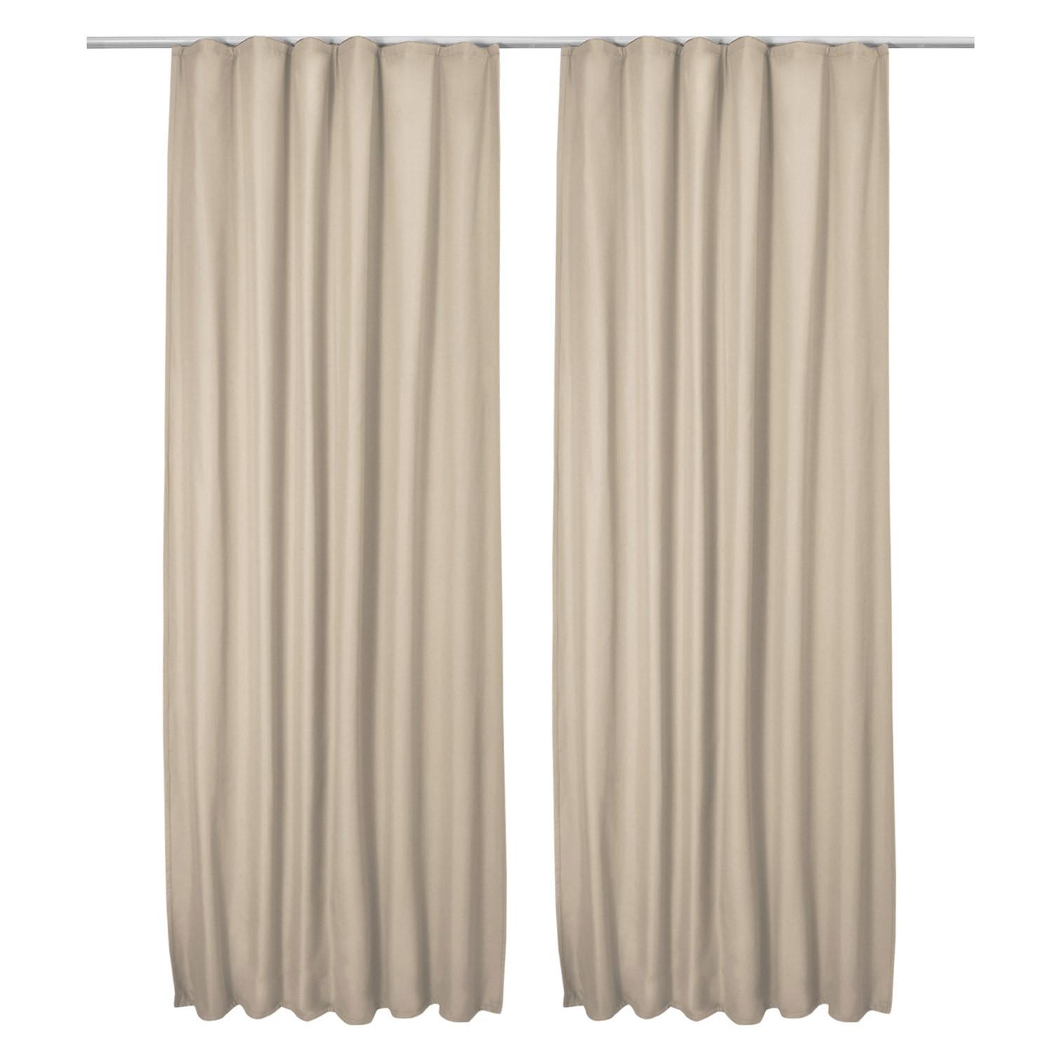VORHANG Amelie TK mit Kräuselband 140x245cm Creme (2tlg) - Creme, Textil (140/245/1cm) - Beautissu 