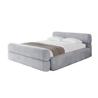 POLSTERBETT mit Bettkasten, Fußteil und Lattenrost, Boxbett mit Matratze H3/H4 - ENORA-Z-V1 180x200 Hellgrau - Hellgrau, Holzwerkstoff/Textil (180/200cm) - ALTDECOR
