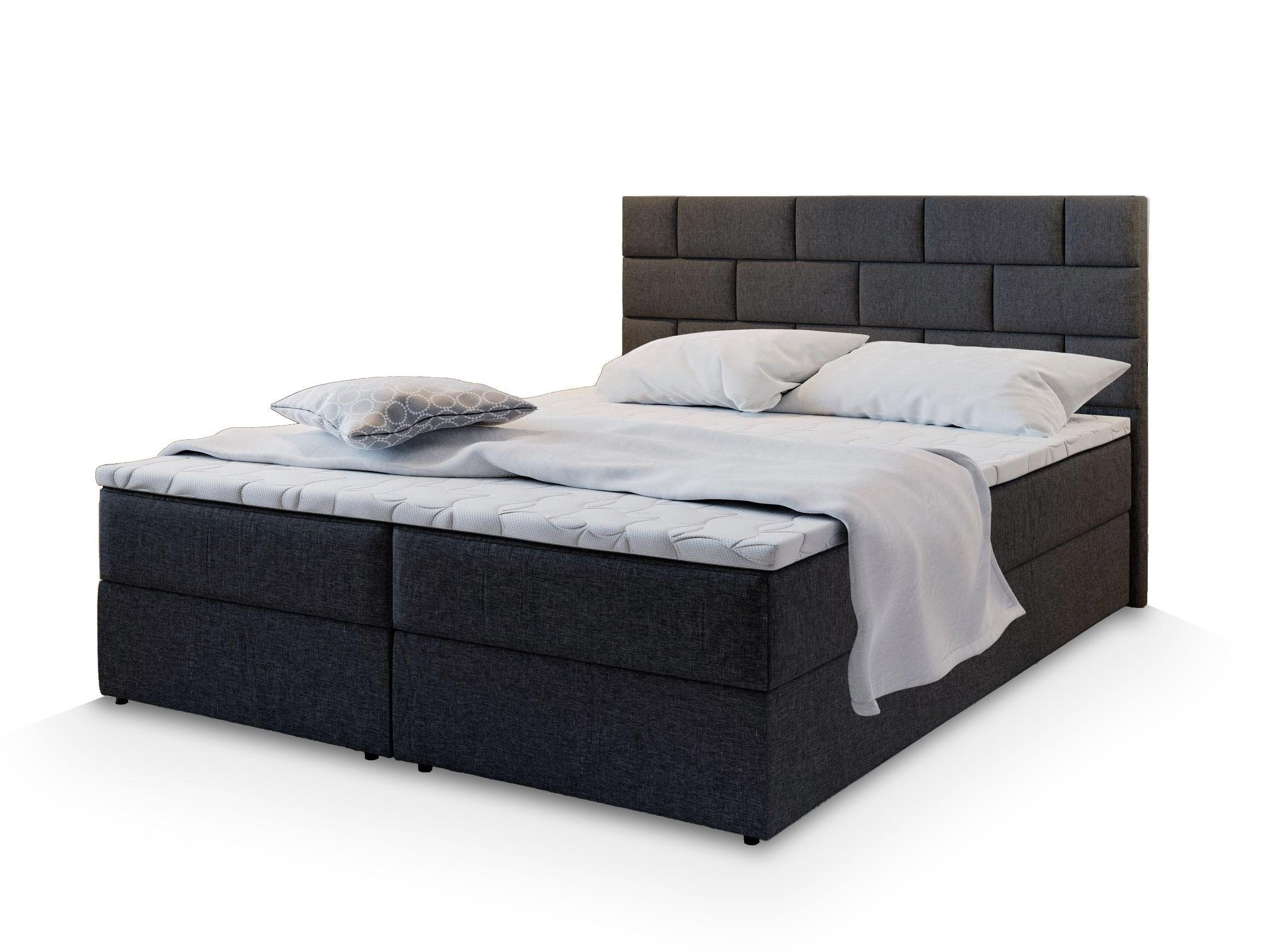 BOXBETT KERLO 140x200 cm mit Matratze und Topper - Schwarz - Schwarz, Holz (140/200cm) - MASSENO