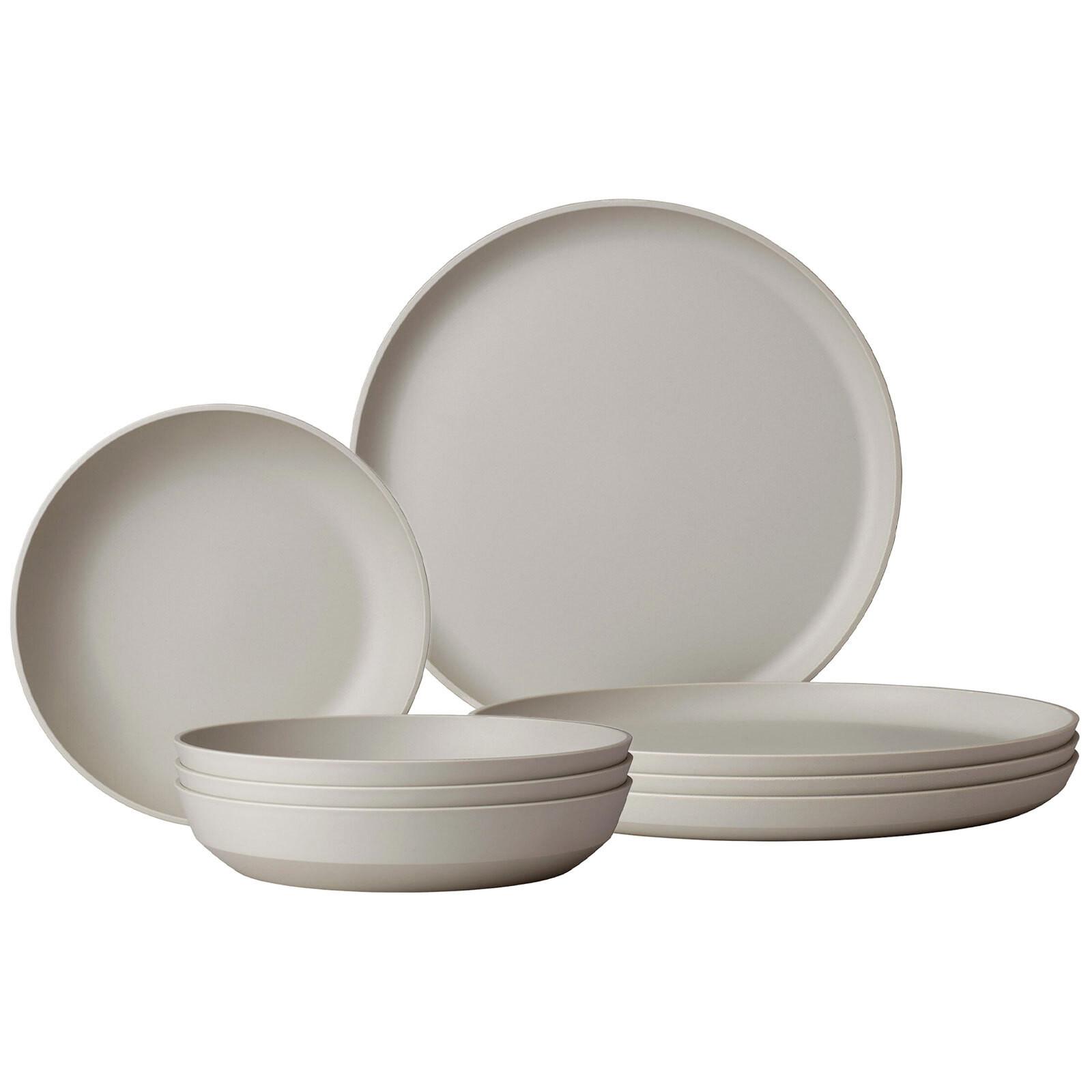 TAFEL-SET Silueta Nordic White 8-tlg. - Weiß, Kunststoff (2/2/2cm) - Mepal