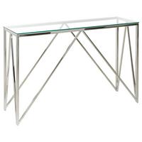 KONSOLENTISCH Glas transparent/silber Weso - Transparent/Silberfarben, Glas (40/120/78cm) - Beliani