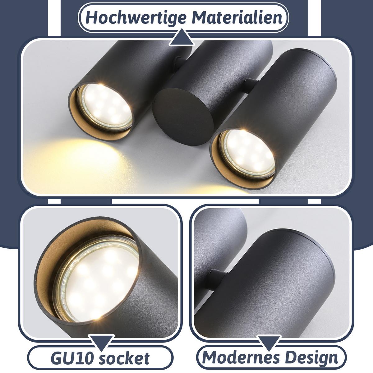 DECKENSTRAHLER Durham 1-flammig 5.5/14/18.5cm - Schwarz, Metall (5.5/14/18.5cm) - Nettlife