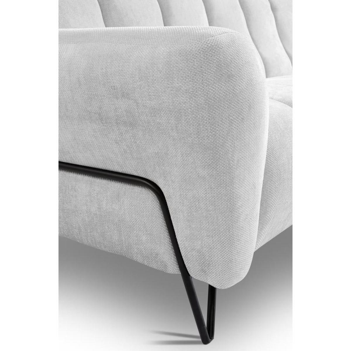 SITZGARNITUR Volare Sofas+Sessel, ohne Schlaffunktion, Hellgrau - Hellgrau/Schwarz, Textil/Metall (220/83/98cm) - Beautysofa