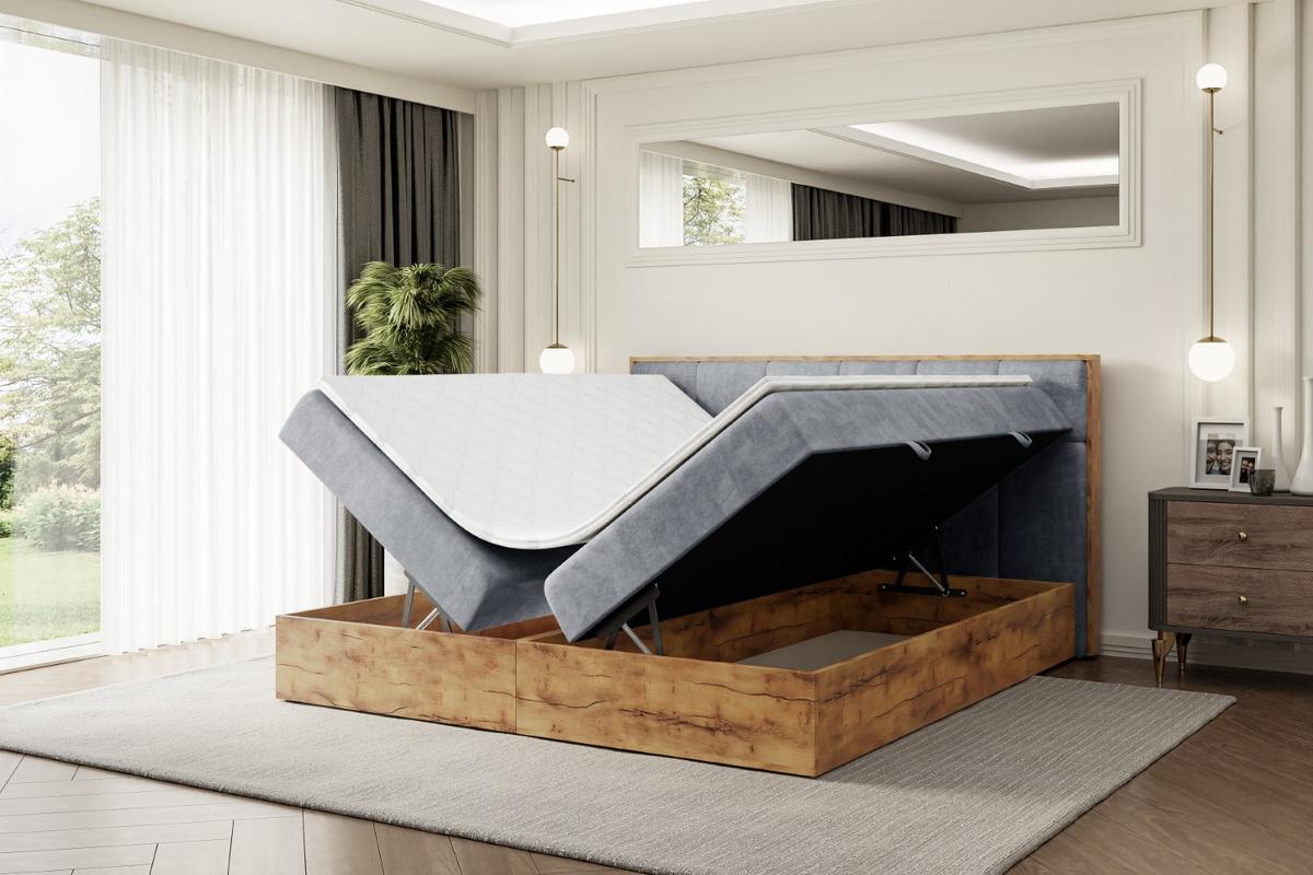 BOXBETT mit Matratze H3 und Lattenrost - LOLLI7 - 140x200 - Hellgrau - Grau, Holzwerkstoff/Kunststoff (140/200cm) - ALTDECOR