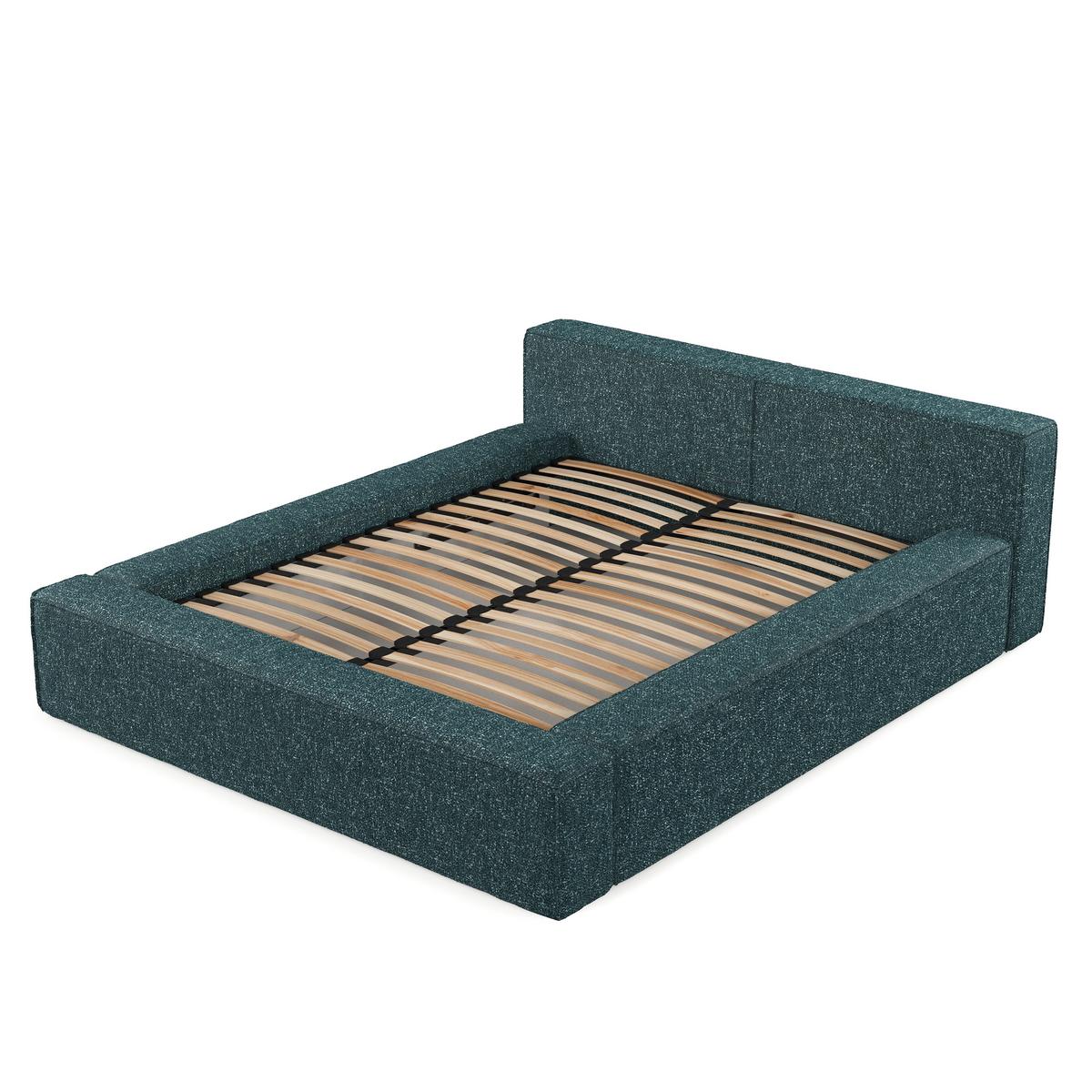 POLSTERBETT Casto mit Stauraum 140/200 cm Grün im Blur Stoff - Schwarz/Naturfarben, Holz/Holzwerkstoff (140/200cm) - AltaBeds