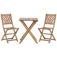 BALKONSET 2-Sitzer Akazienholz hellbraun Terni - Hellbraun, Holz - Beliani