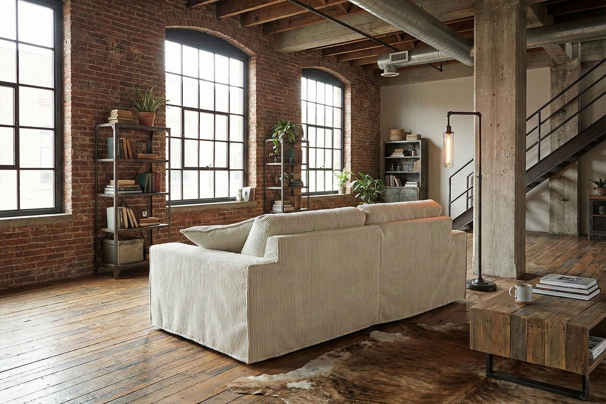 SOFA NETTA Cremeweiß Cord - Creme/Braun, Birkenholz/Textil (258/90/116cm) - KAWOLA