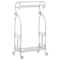 HANDTUCHSTÄNDER Antik Optik weiß 49 x 91 cm Linares - Weiß, Metall (49/91/33cm) - Beliani