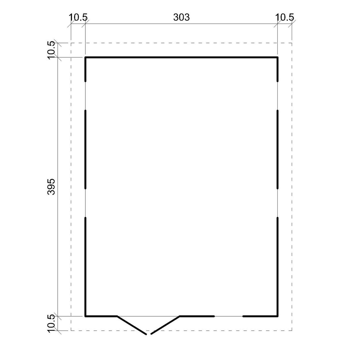 HOLZ-GARTENHAUS MIT IMPRÄGNIERTEM BODEN - H226x418x320 cm/12 m² - M336+336G - Beige, Holz (324/232/395cm) - Timbela