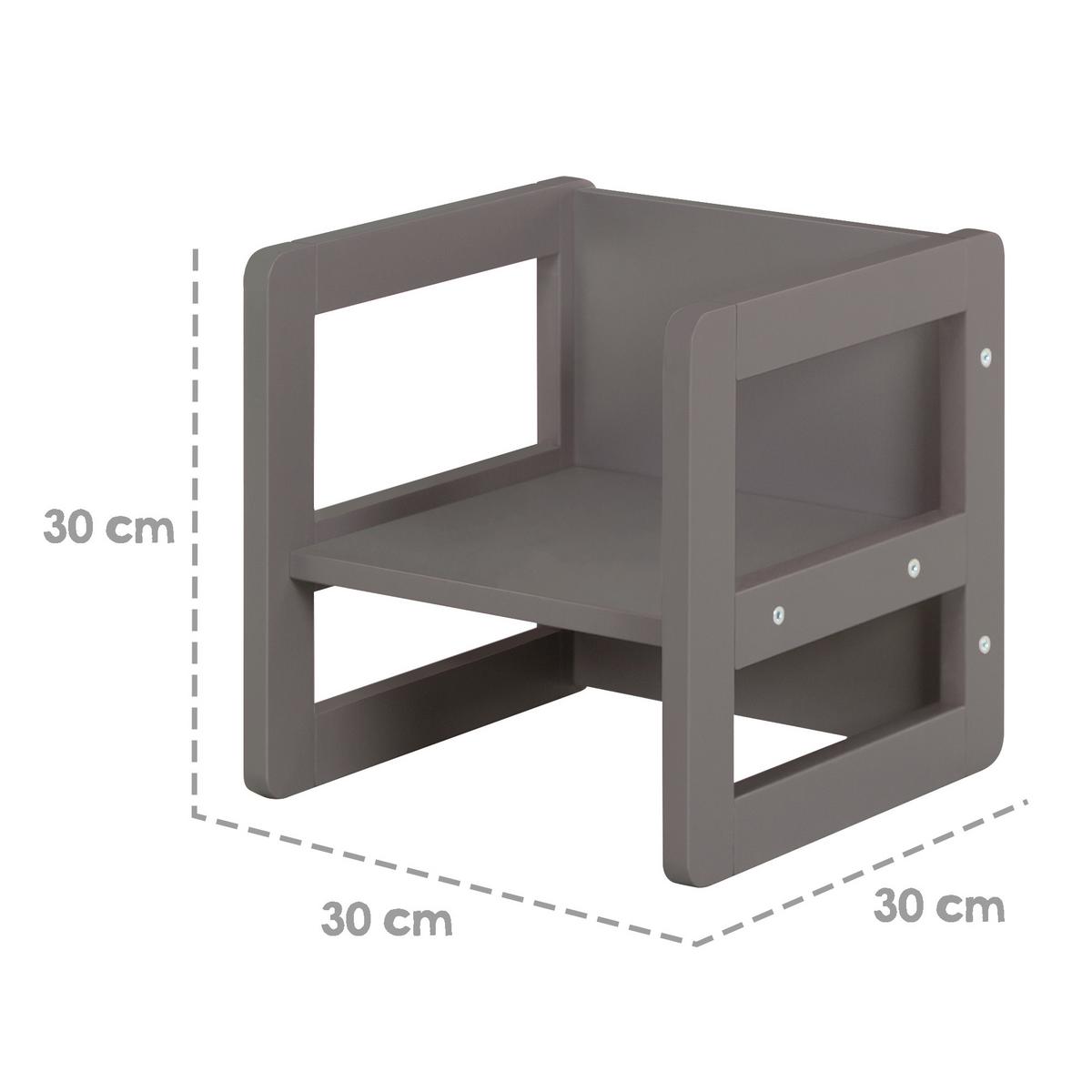 KINDERSITZGRUPPE 3in1 - Anthrazit, Holzwerkstoff (61/30/44cm) - Roba