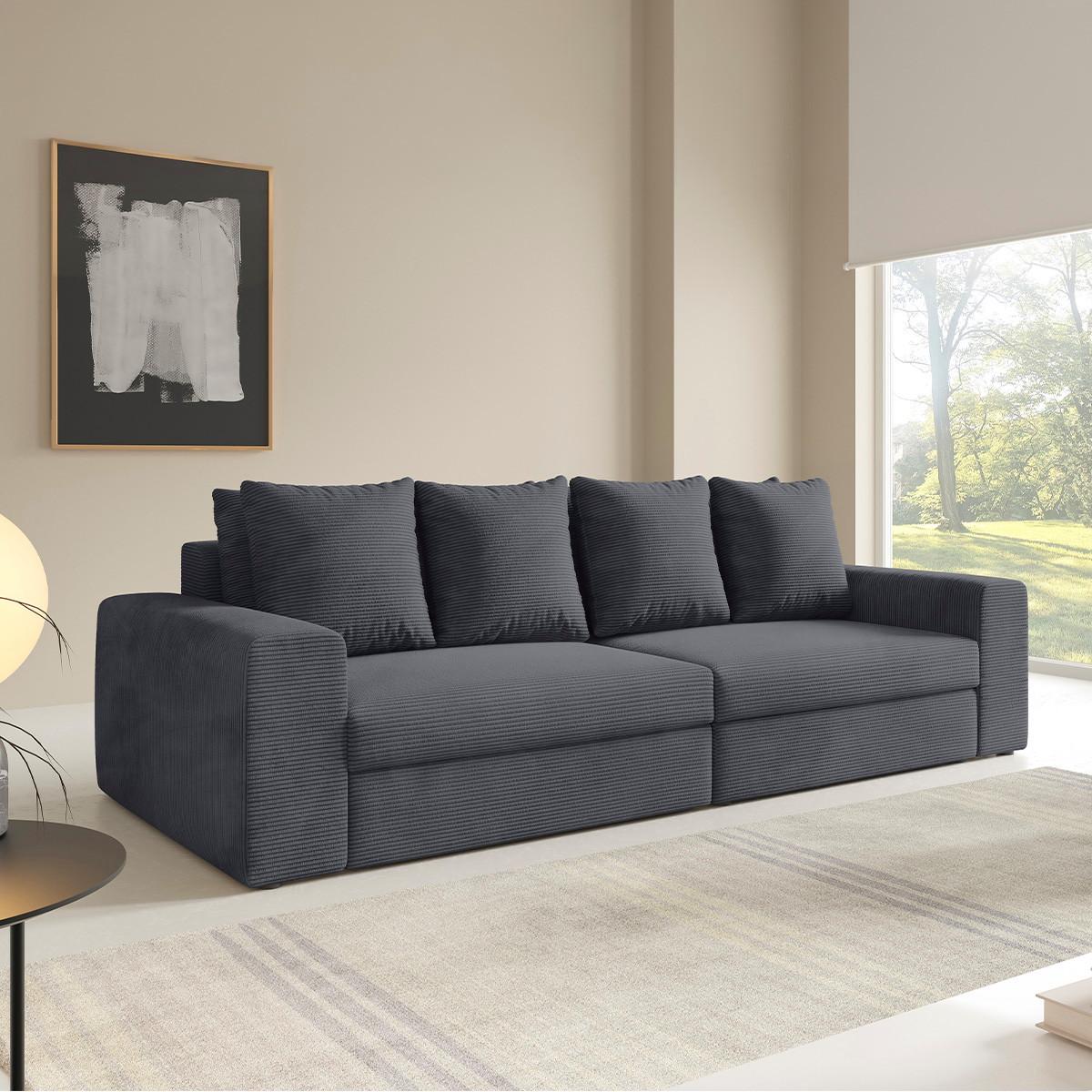 SOFA Paola 3 Sitzplätze Grau - Grau, Holz (272/86/120cm) - Petits-meubles