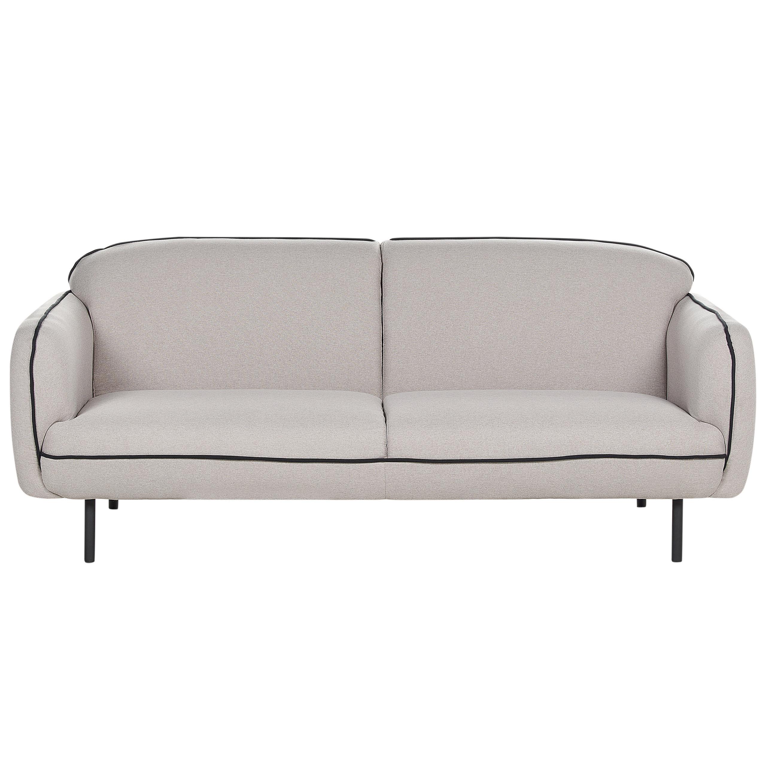 3-SITZER-SOFA hellgrau/schwarz Tonsberg - Schwarz/Grau, Textil (198/78/85cm) - Beliani