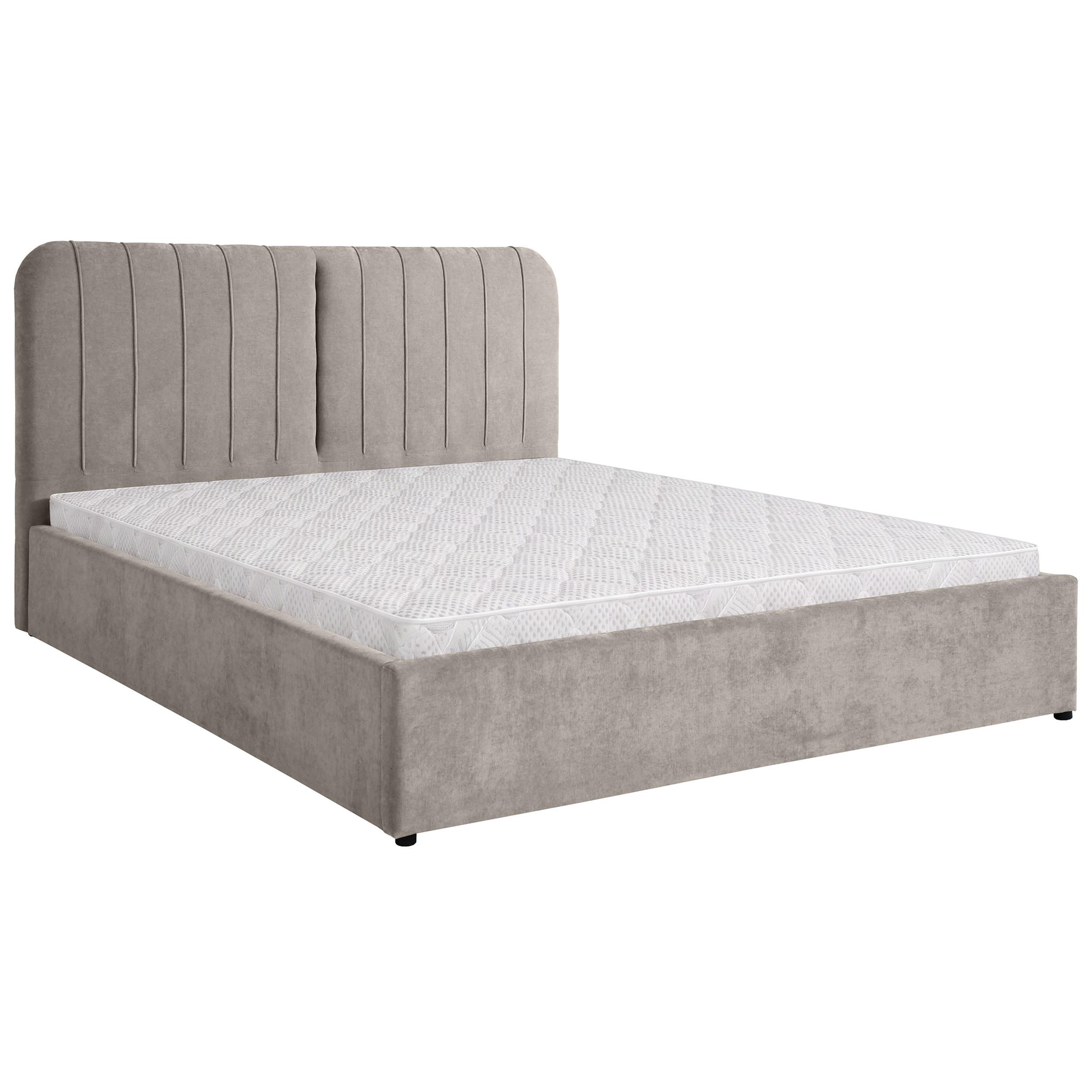 POLSTERBETT Livre mit Schaumstoffmatratze 10 cm, mit Bettkasten, 160x200 cm, Chenille-Stoff, Dunkelbeige - Cappuccino, Textil (160/200cm) - Beautysofa