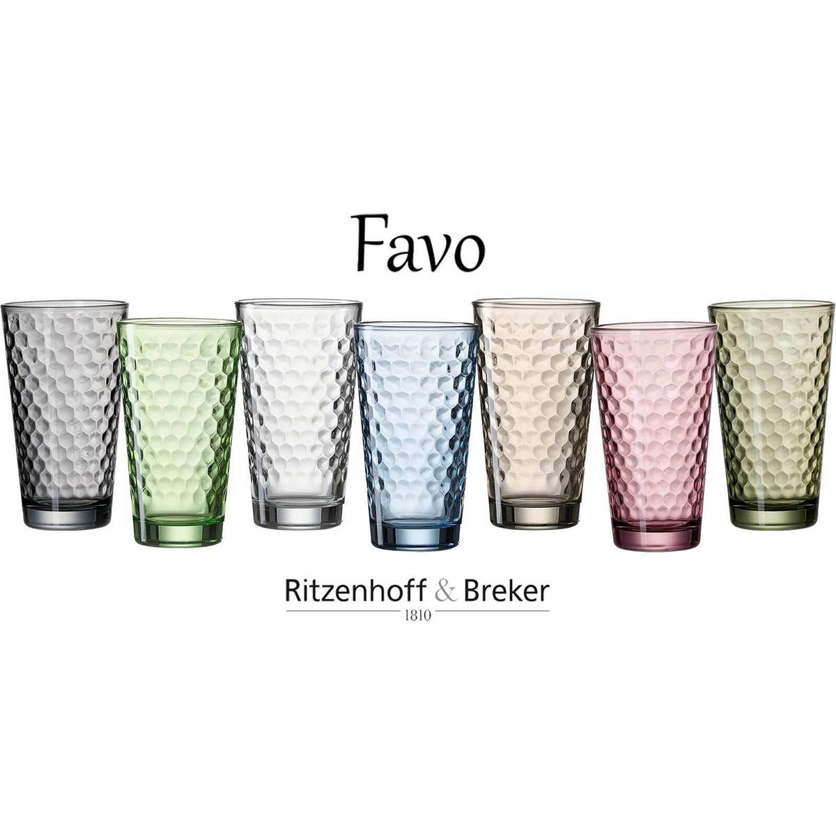 LONGDRINKGLÄSER Favo Berry 400 ml 6er Set - Beere, Glas (0.4L) - Ritzenhoff Breker