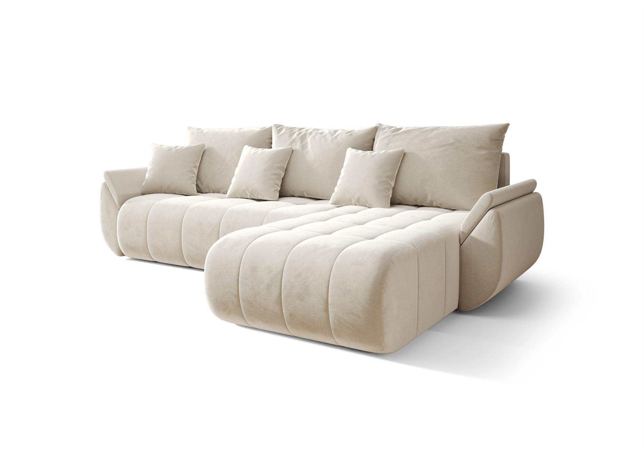 ECKSOFA Akita - Creme, Holzwerkstoff/Textil (280/185cm) - Fun Möbel