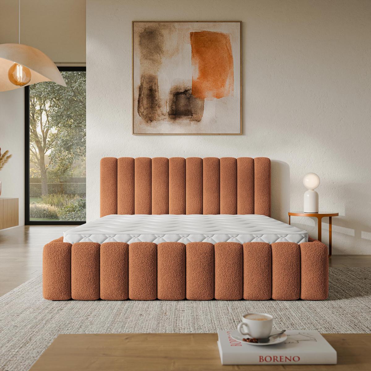 POLSTERBETT TEBA 180x200 cm mit Bettkästen - Kupferfarben - Kupferfarben, Holz (180/200cm) - MASSENO