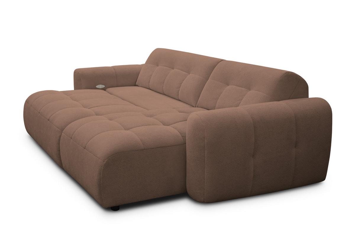 ECKSOFA LUMERO 4-Sitzer RECHTS, braun - Schwarz/Braun, Holz/Textil (275/166cm) - Courtois Laville