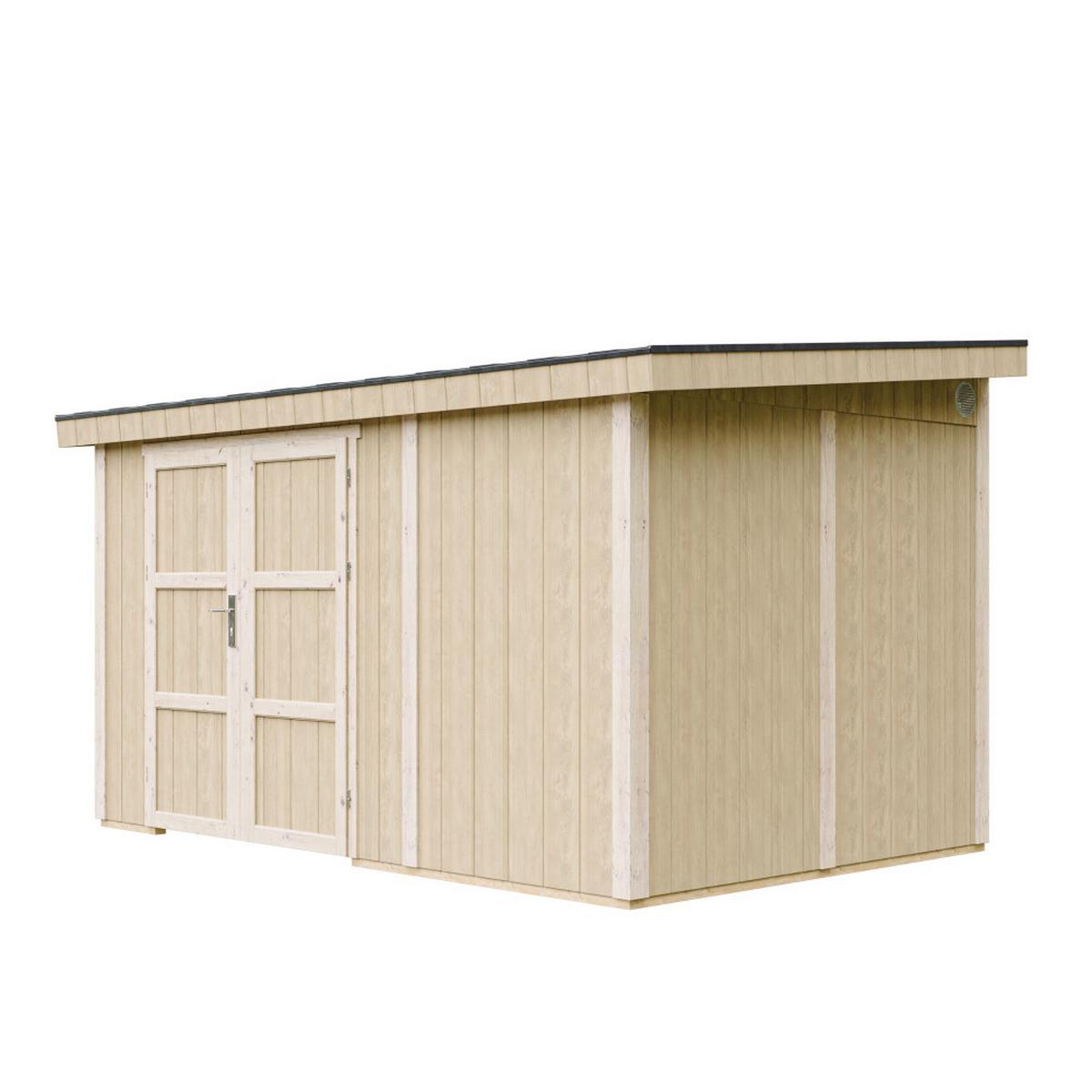 GARTENHAUS 8,68 m² - H231x248x412 cm - Ohne Boden und Seitenwand – M939B-TERRA BROWN - Hellbraun, Holz (236/231/368cm) - Timbela