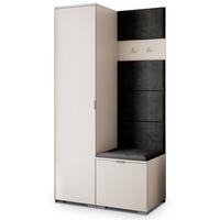 GARDEROBENSCHRANK LORI 95/181/51 cm Modern Kaschmir - Kaschmir/Schwarz, Holzwerkstoff (95/181/51cm) - MASSENO