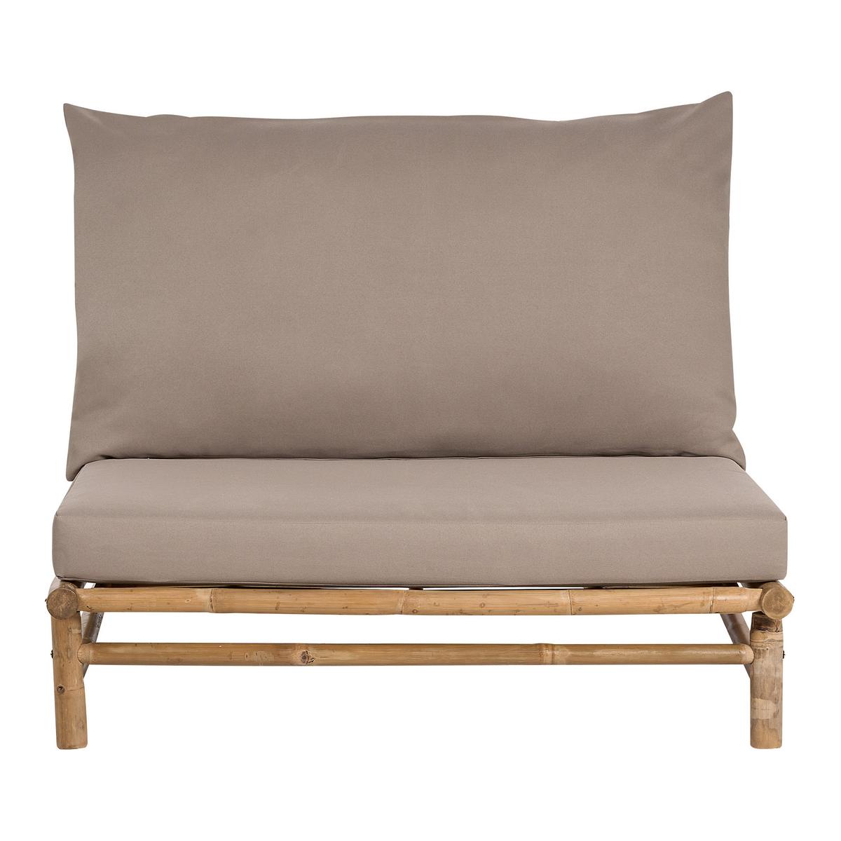 LOUNGE SET 2-Sitzer Hellbraun Auflagen taupe Todi - Taupe/Hellbraun, Holz - Beliani