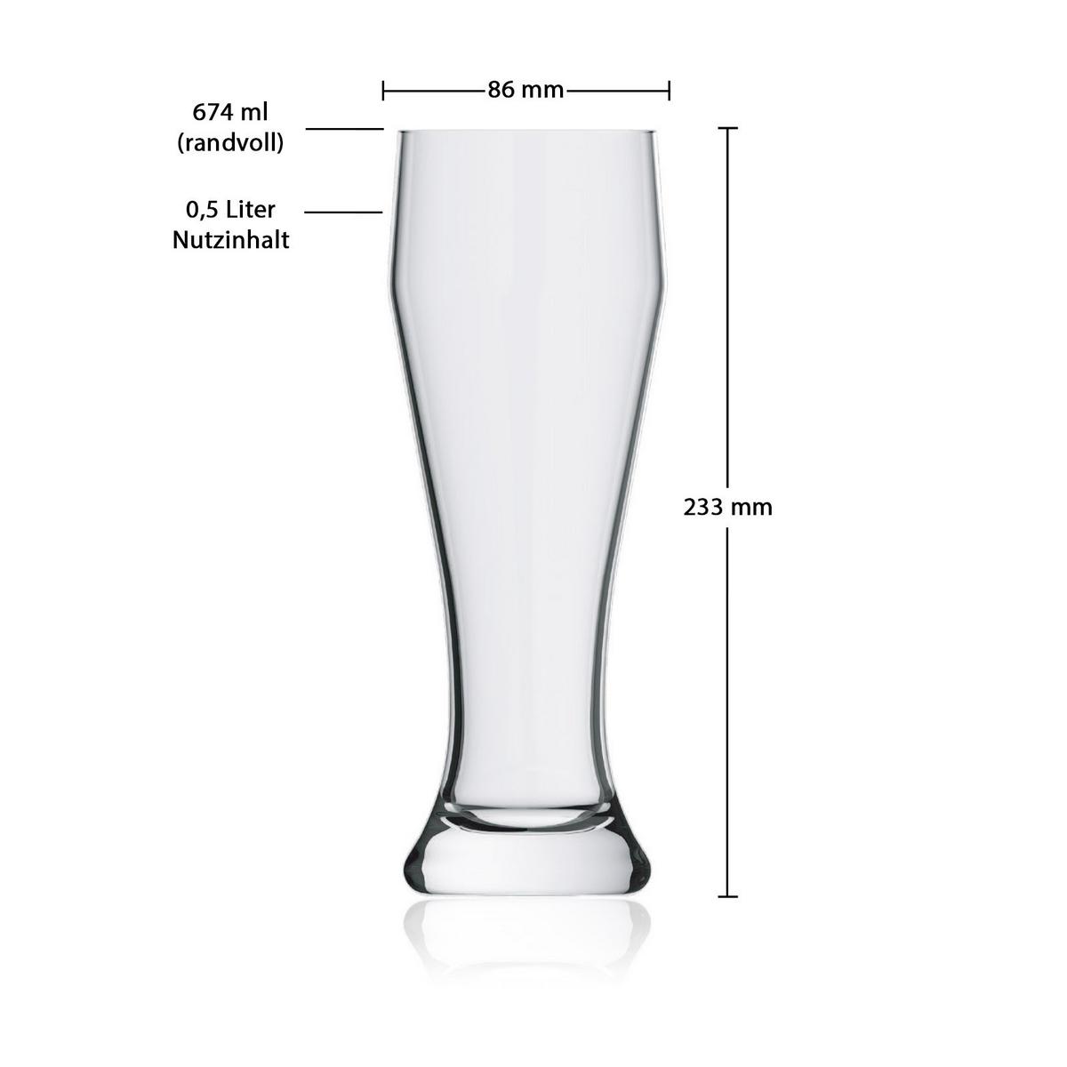 WEIZENBIERGLÄSER Ranft transparent 0,5 l 120er Set - Transparent, Glas (0.5L) - Rastal