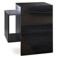 NACHTTISCH Queens Front in Schwarz Hochglanz - Schwarz Hochglanz, Holzwerkstoff (60/63/36cm) - Vladon