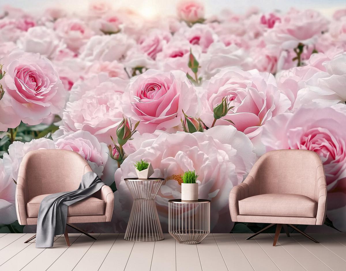 FOTOTAPETE Blumen Rosen Wohnzimmer Vlies Tapete 200x140 - Multicolor, Papier (200/140cm) - Wallarena