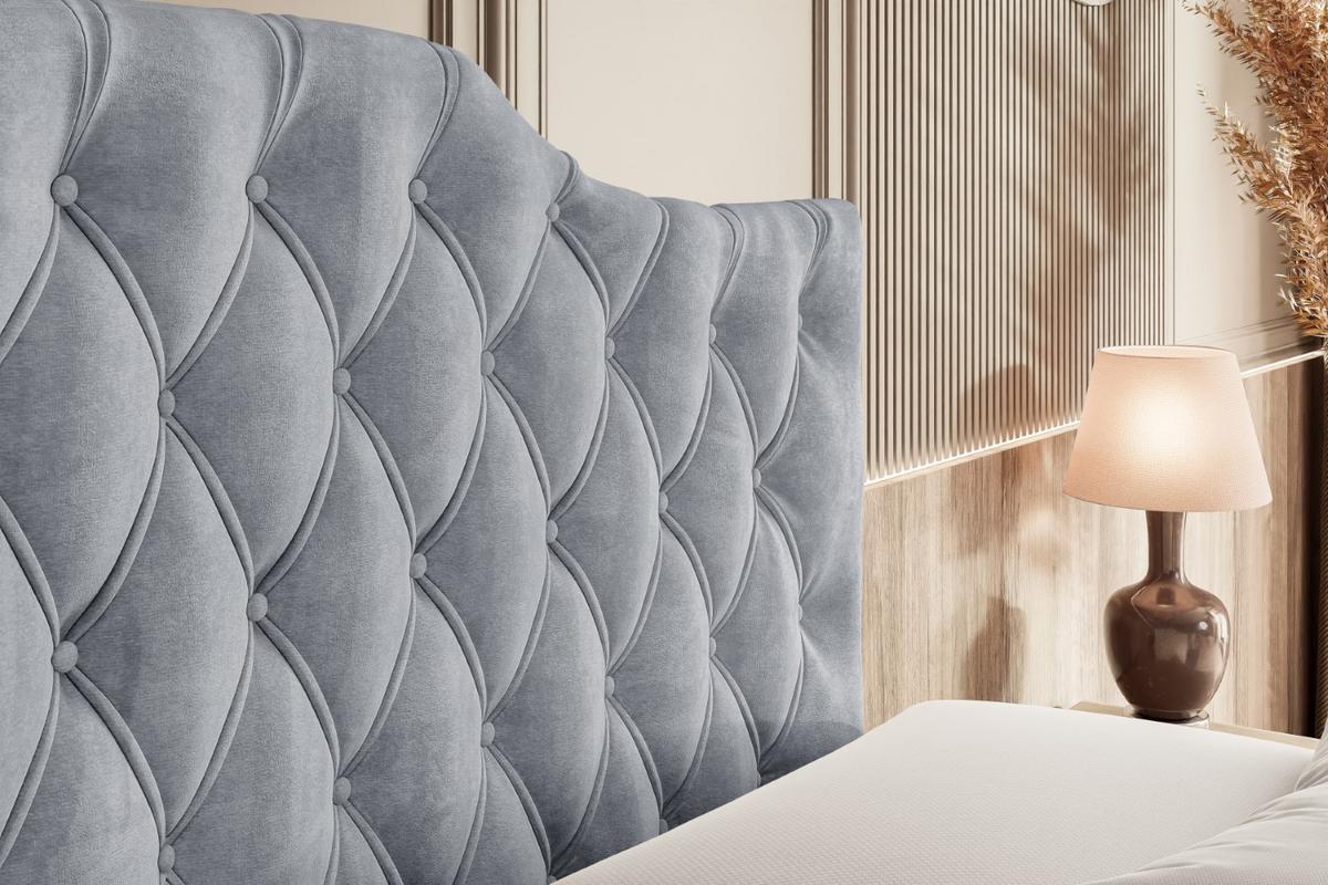 BOXSPRINGBETT VILA-1-Z KING - 140x200 - H3/H4 - Grau - Grau, Holzwerkstoff (140/200cm) - ALTDECOR