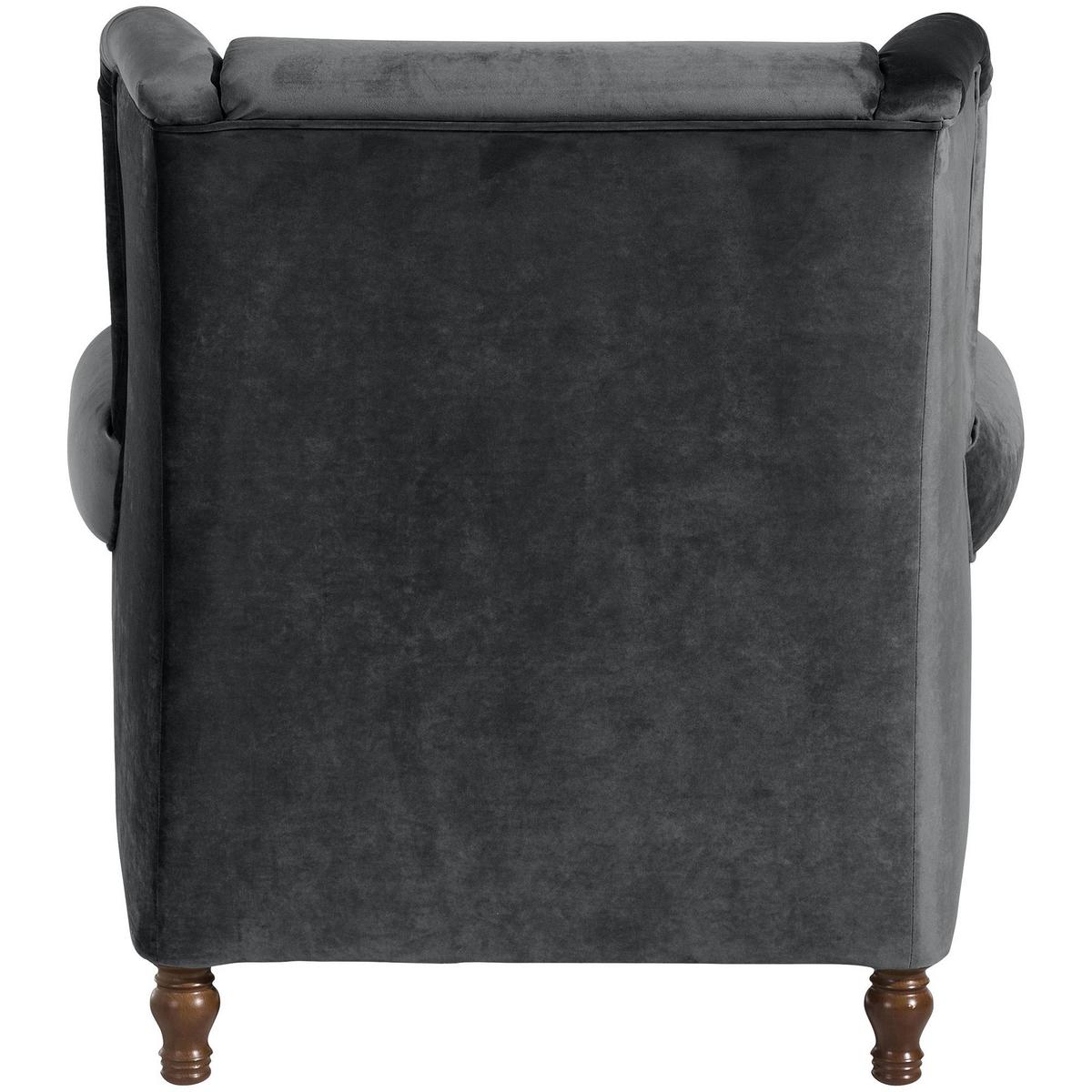 SESSEL XXL inkl. Kissen Karley Samtvelours graphit - Graphitfarben, Kunststoff (103/103/149cm) - 58aufmkessel