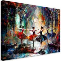 LEINWANDBILD Ballerinas Tanz Musik 100x70cm - Multicolor, Textil (100/70cm) - Feeby