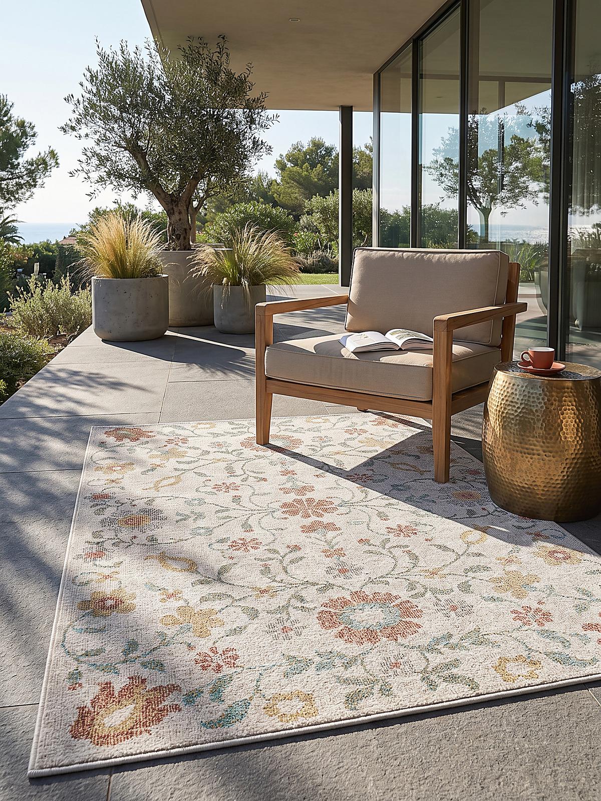 TEPPICH Outdoor Vintage LIMMAT Polypropylen Creme 160 x 230 cm - Beige, Textil (160/230cm) - KADIMA DESIGN