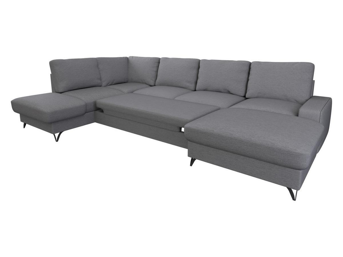 WOHNLANDSCHAFT Flavio U, Seite: Rechts - L3F+L2F+R1F - Beige/Schwarz, Holz/Textil (367/91/214cm) - MIRJAN24
