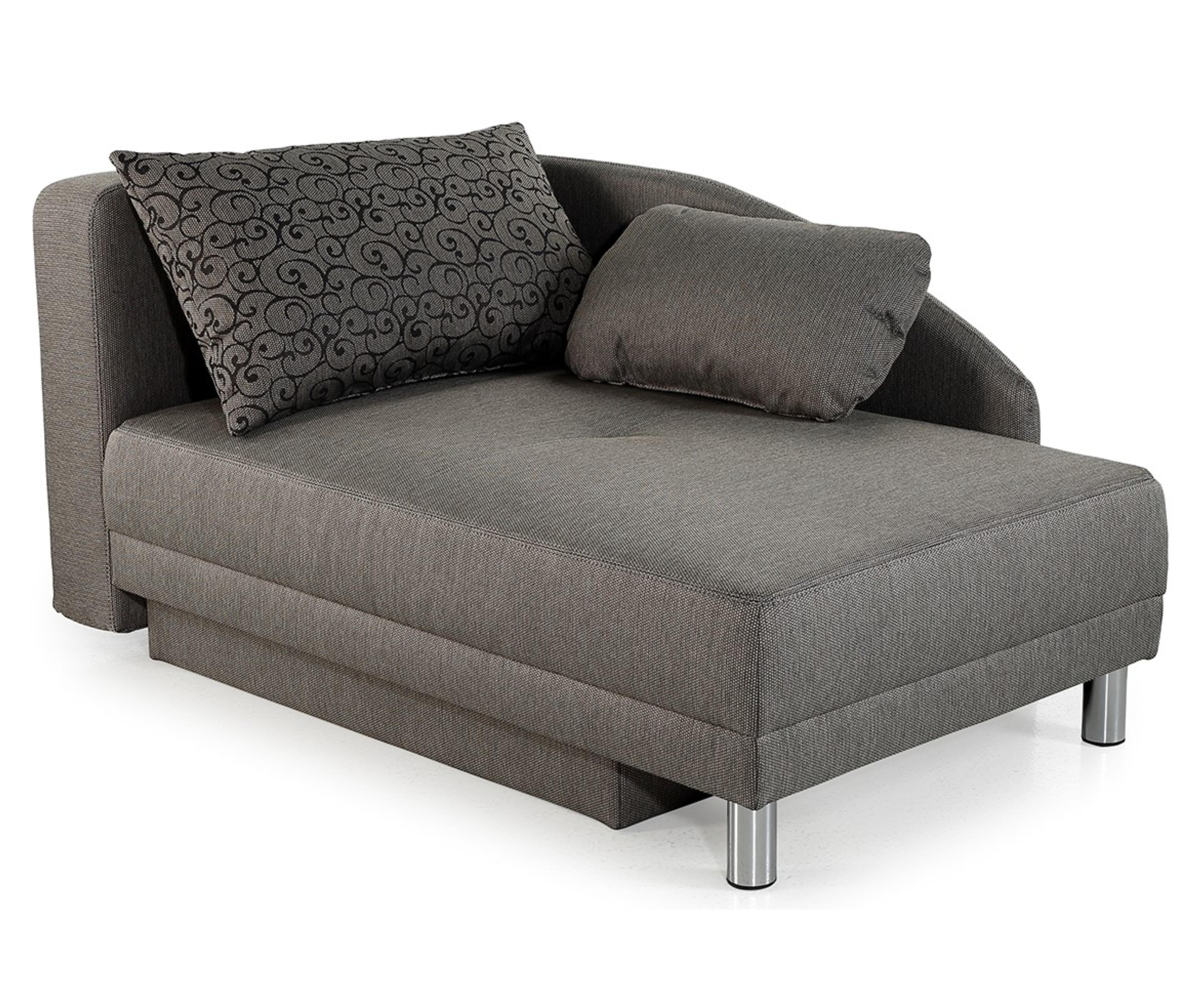 RÉCAMIERE-SCHLAFSOFA mit Bettkasten, Federkern, seitenverkehrt montierbar B149/T90/H80 cm, Liegefläche 200x84 cm, Webstoff Grau / 15123 - Chromfarben/Grau, Textil/Metall (149/80/90cm) - luma-home