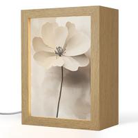 TISCHLEUCHTE Blume - Beige - Farbe - Schatten 15x20 cm - Alteiche, Holzwerkstoff (8/15/20cm) - OnlyWow