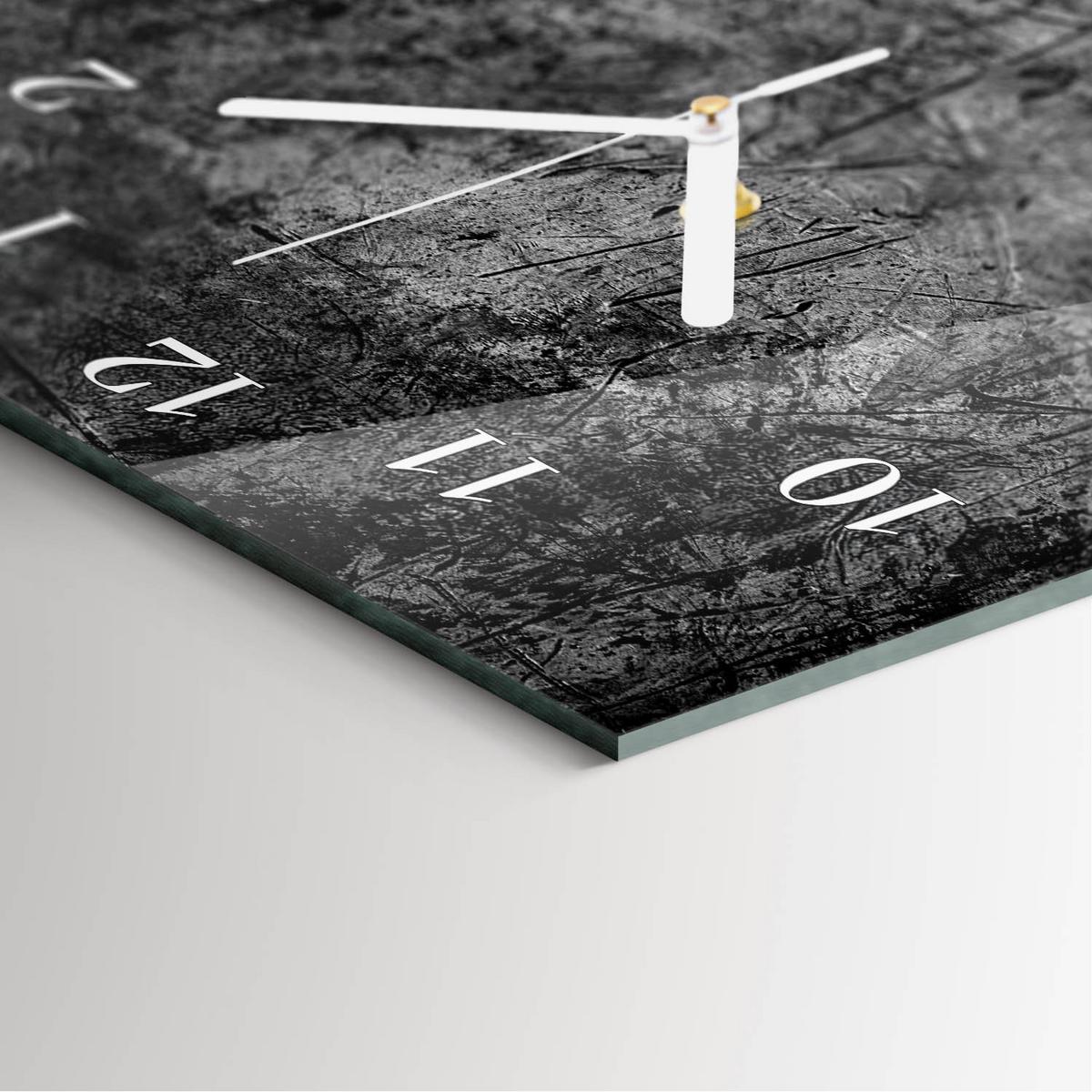 WANDUHR aus Glas 30x60 cm - Muster - Schwarz, Glas (30/60/0.4cm) - TULUP
