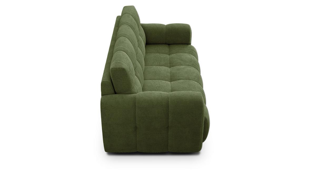 SOFA MELLOW 2,5-Sitzer, olive - Schwarz/Grün, Holz/Textil (183/87/98cm) - Wozimo
