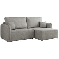 ECKSCHLAFSOFA MESTO L Hellgrau Struktur - rechts - Hellgrau/Schwarz, Kunststoff/Textil (147/227cm) - MKS