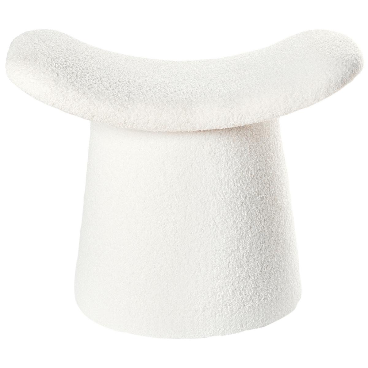 POUF Cremeweiß Riddle - Weiß, Textil (57/46/38cm) - Beliani