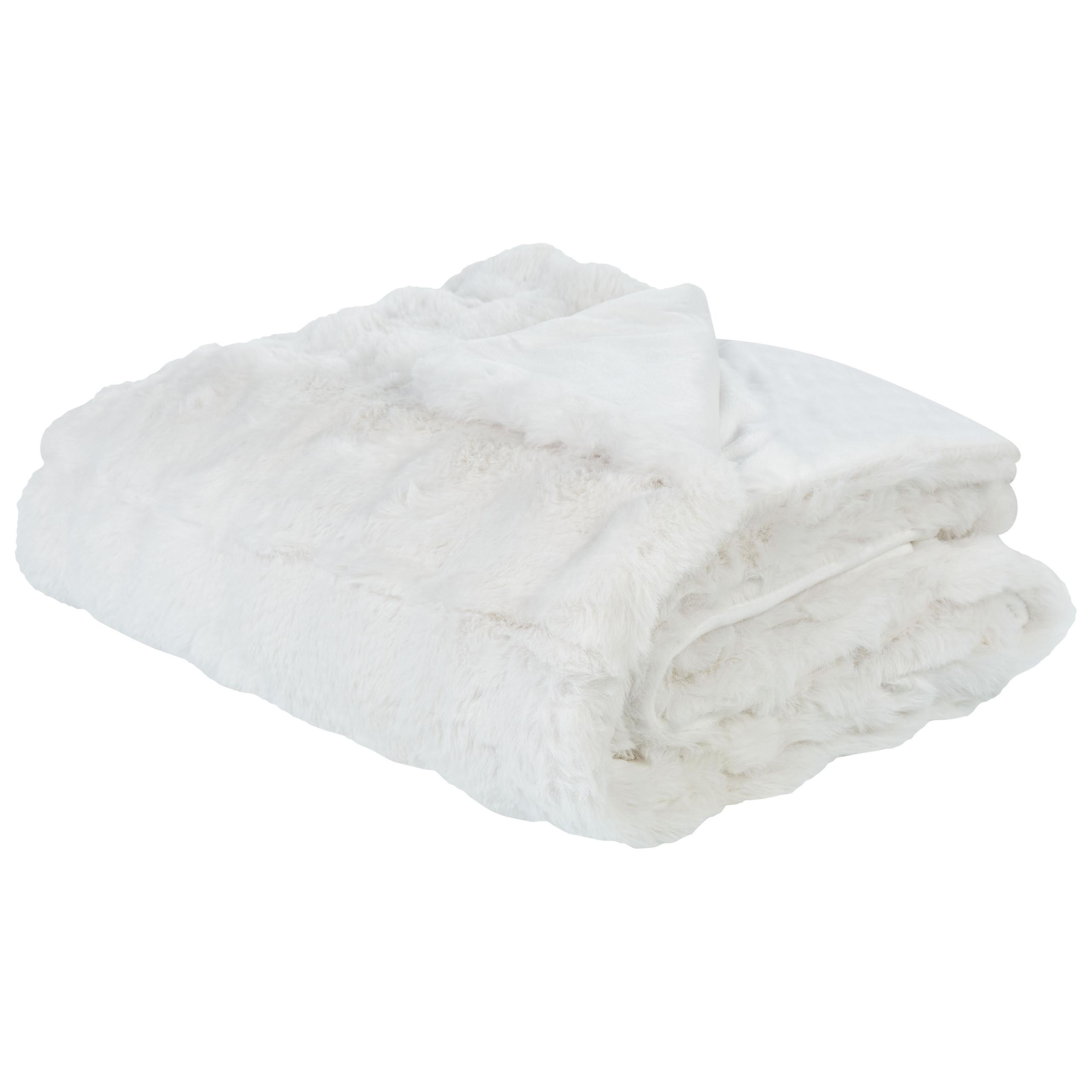 KUSCHELDECKE Webpelz 200/220 cm Weiß Salka - Weiß, Kunststoff (200/220cm) - Beliani