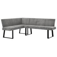 ECKBANK Velto 203x162 cm, mit Metallbeinen, Raven-Stoff, Grau - Schwarz/Grau, Metall (203/162cm) - Beautysofa