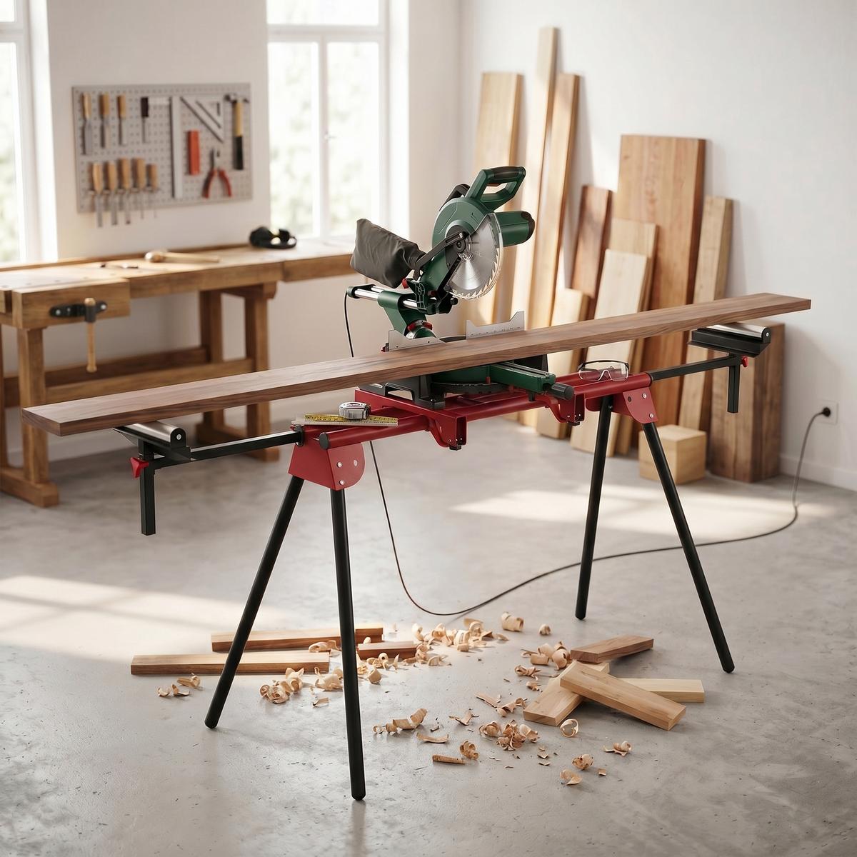 GEHRUNGSSÄGENSTÄNDER Metall Rot - Rot, Metall (94/63/76cm) - HOMCOM