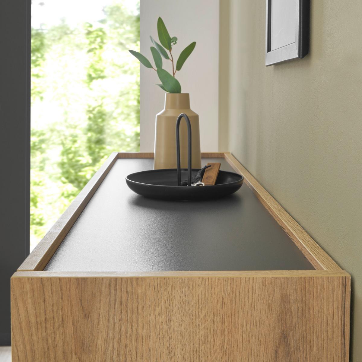 GARDEROBEN-SET 2-teilig Evoke Eiche, grau 150 cm, Garderobenkombination mit Spiegel - Eichefarben/Grau, Glas/Holzwerkstoff (150/200/30cm) - Furn.Design
