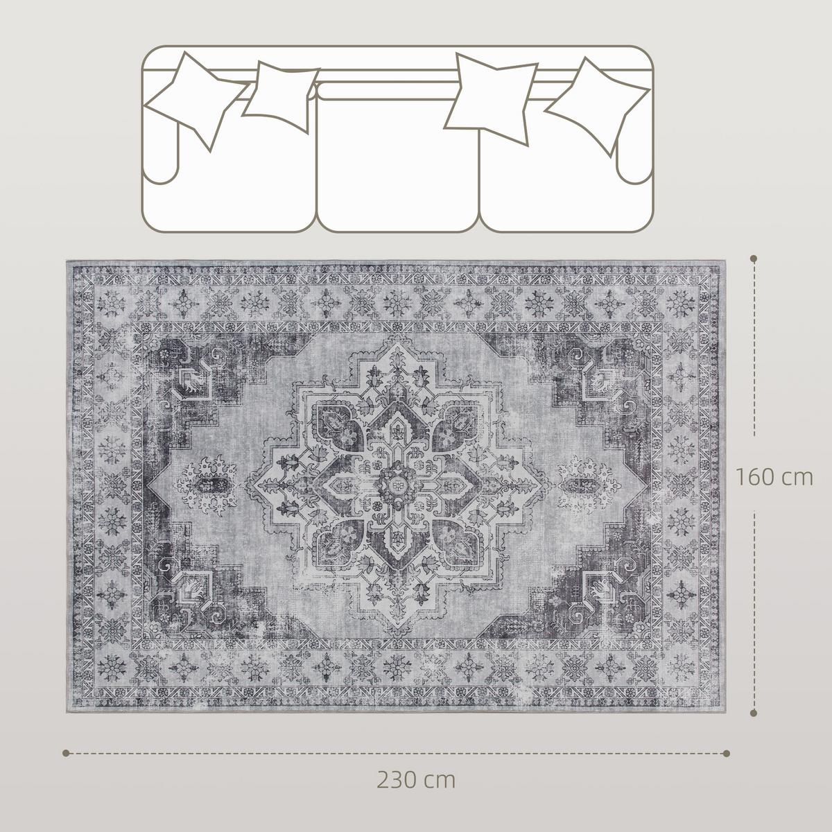 TEPPICH Flanell Grau - Grau, Textil (160/230cm) - HOMCOM