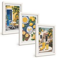 BILDER SET 3er Set - 20x30 cm Weißer Rahmen - Patio Sun Limonade - Weiß, Kunststoff (20/30cm) - TULUP
