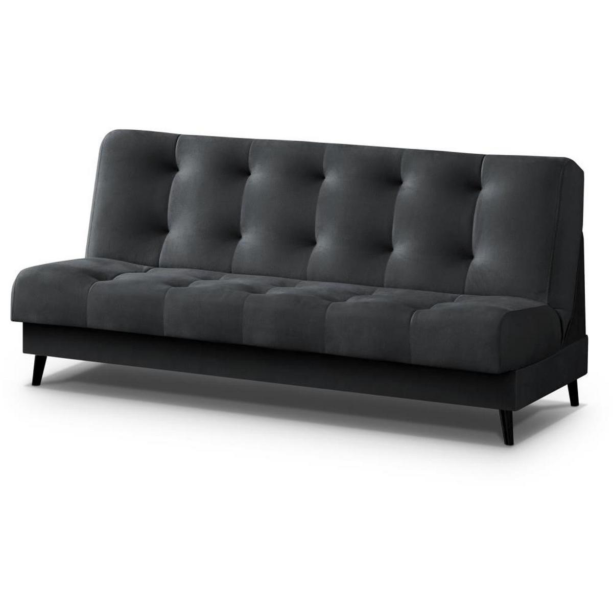 3-SITZER Schlafsofa Nancy dunkelgrau - Dunkelgrau, Holz/Textil (220/89/93cm) - Beautysofa