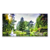 LEINWANDBILD 140x70 cm Waldlandschaft mit Fluss - Dunkelgrün/Hellblau, Textil (140/4cm) - TULUP