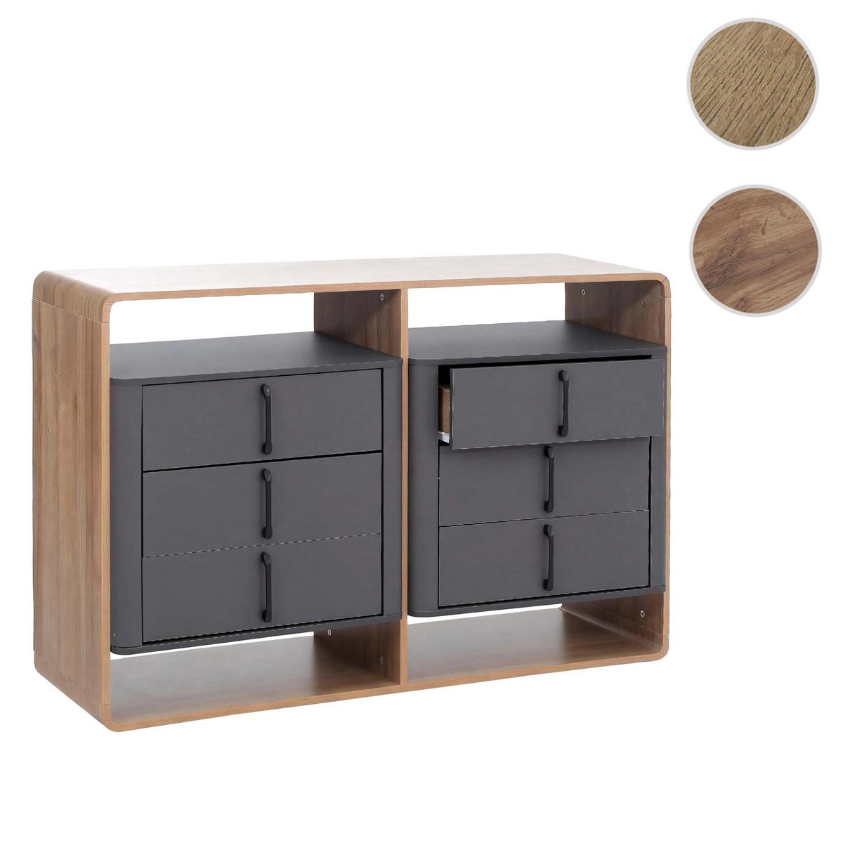 KOMMODE Dunkelgrau, Braun - Dunkelgrau/Braun, Holz (120/80/42cm) - MCW